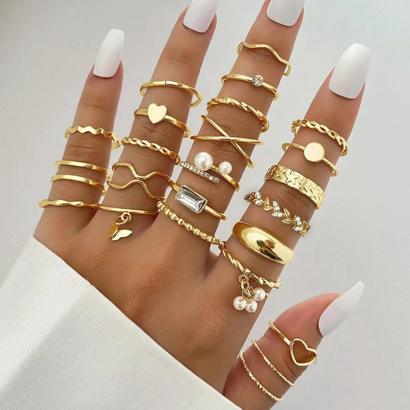 Conjunto de 27 peças de Jóias Femininas Ouro e Prata