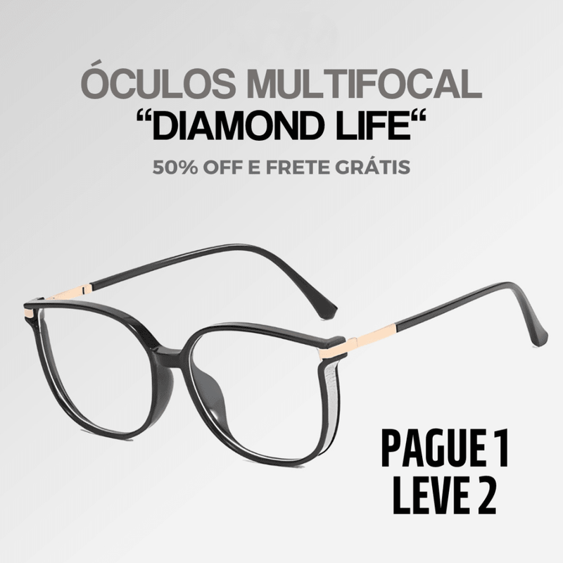 Pague 1 Leve 2 | Óculos Multifocal Diamond Life [Se Adapta Ao Seu Grau] + Brinde Capinha