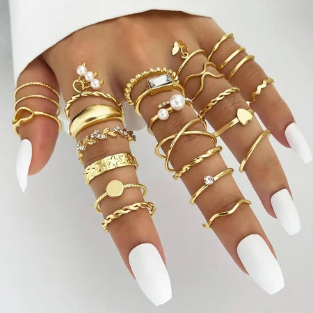 Conjunto de 27 peças de Jóias Femininas Ouro e Prata