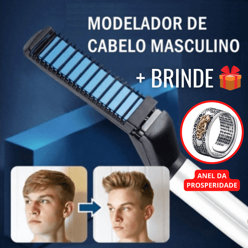 BeardMax Modelador e Alinhador 3em1 + BRINDE: Anel da Prosperidade