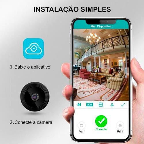 Mini Câmera Magnética Wifi Tempo Real HD